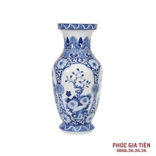 Lọ hoa vuốt tay vẽ tứ cảnh cao 27cm