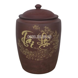 Hũ sành đựng gạo - tài lộc - 12kg