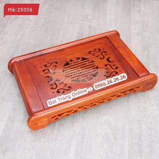 Khay đựng ấm chén gỗ hương - chử đồng tử 50x30cm