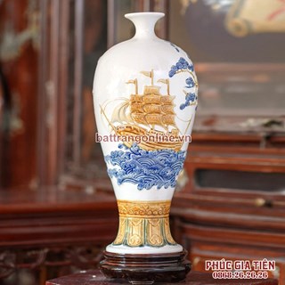 Mai bình thuận buồm xuôi gió nền trắng cao 42cm