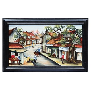 Tranh vẽ cảnh phố cổ 01 - cao 42cm, rộng 66cm