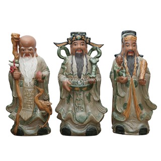 Tượng Tam Đa - Men rạn cổ - cao 70cm