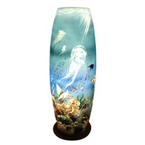 Đèn sứ thấu vẽ ánh sáng dưới đáy đại dương - cao 62cm