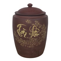 Hũ sành đựng gạo - tài lộc - 24kg