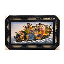 Tranh sứ bát tiên quá hải 60x100cm